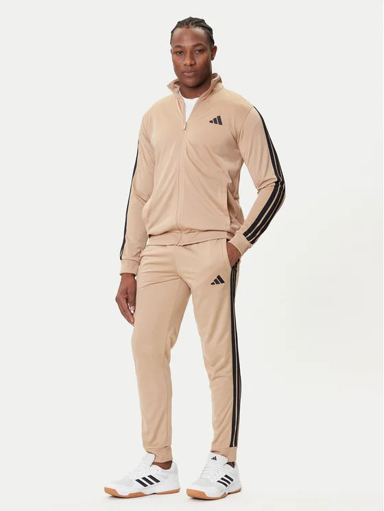 ADIDAS Tuta Leggera Acetata Con Zip Senza Cappuccio Con Strisce Laterali Beige/Nera 2025/2026