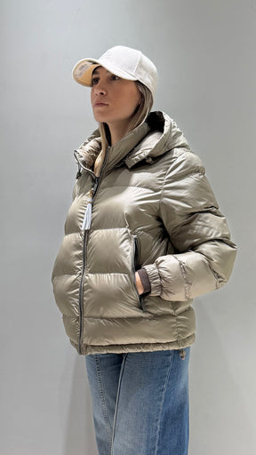 TREZ DONNA GIUBBOTTO FASCIATO CORTO TORTORA