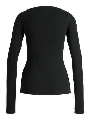 JJXX JXFREYA  MAGLIETTA A COSTINE MANICHE LUNGHE NERA DONNA