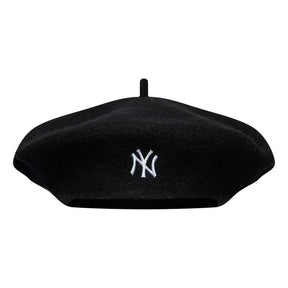 NEW ERA Cappello Basco In Lana Nero Logo NY Bianco