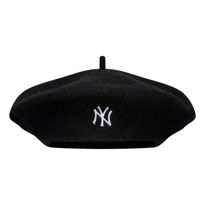 NEW ERA Cappello Basco In Lana Nero Logo NY Bianco