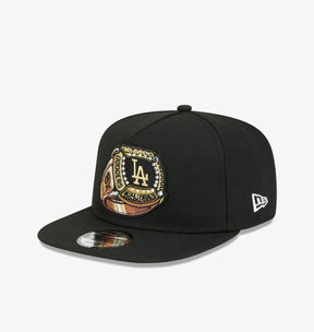NEW ERA Cappello Con Visiera Piatta 9Fifty A-frame CHAMP RING LOS ANGELES DODGERS Nero Con Dettagli Ricamati e Brillantini Regolabile