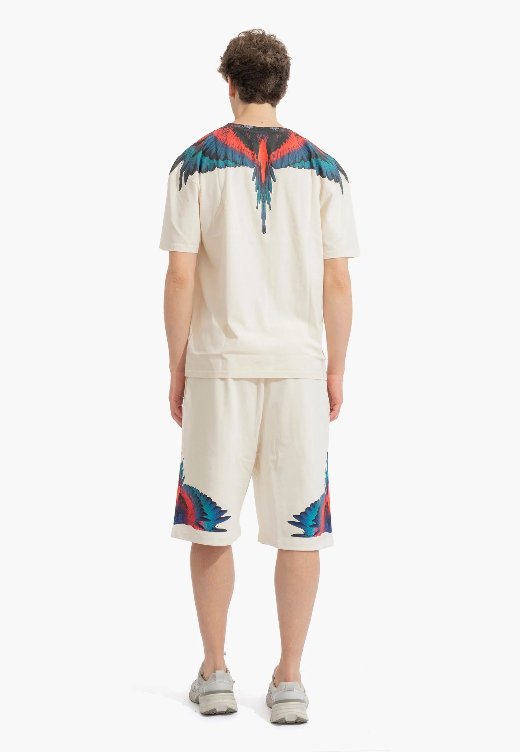 COUNTY OF MILAN Completino Marcelo Burlon T-Shirt e Pantaloncino Ali Rosse/Blu