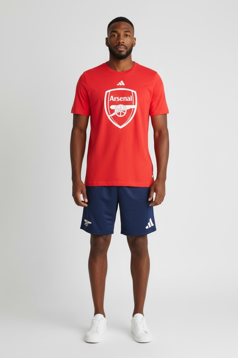 Adidas Completino Arsenal Uomo T-Shirt Rossa Pantaloncino Blu