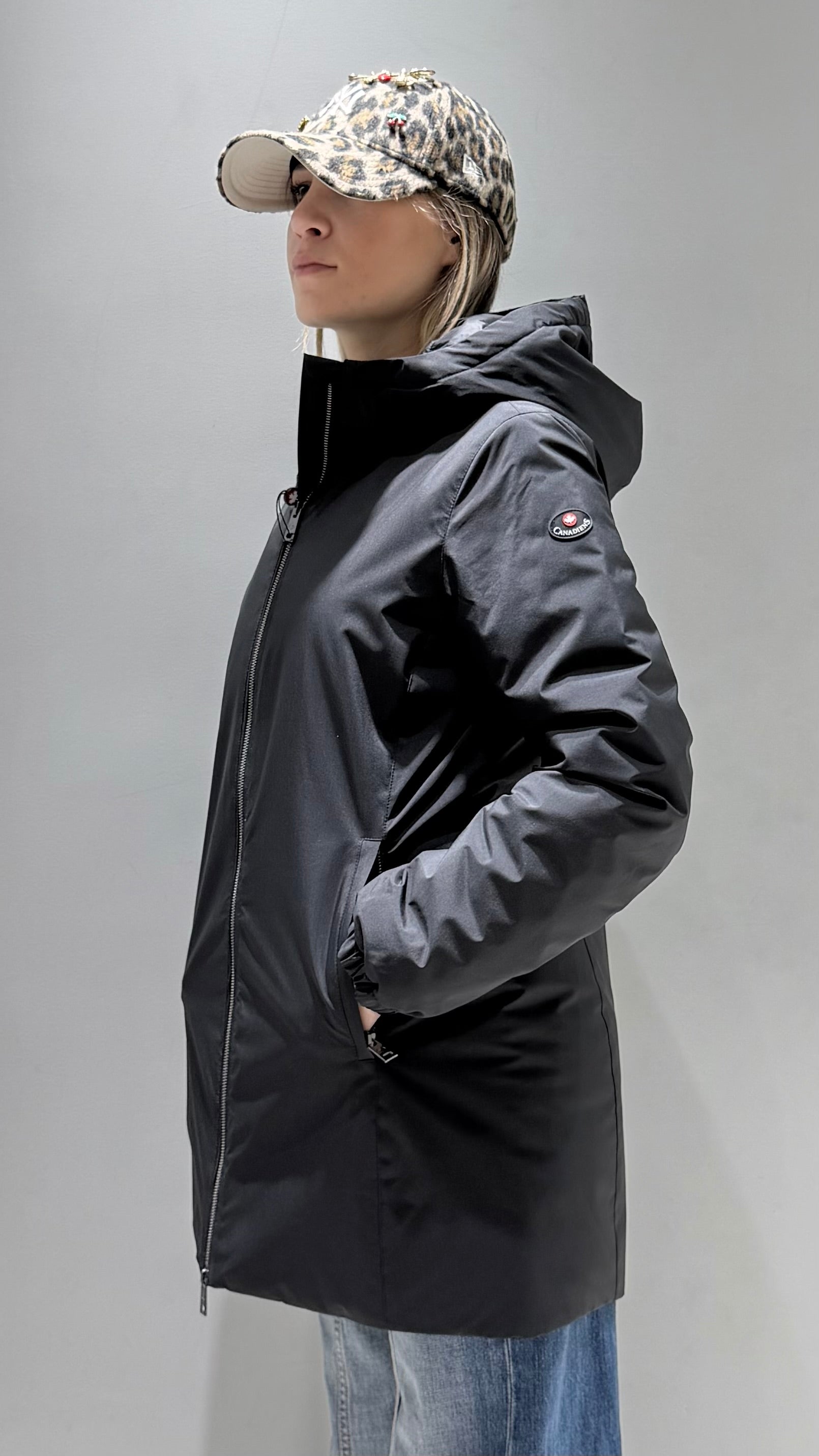 CANADIENS DONNA GIUBBOTTO HIDRA-NEK 3L TECH SPRING LISCIO NERO LUNGO