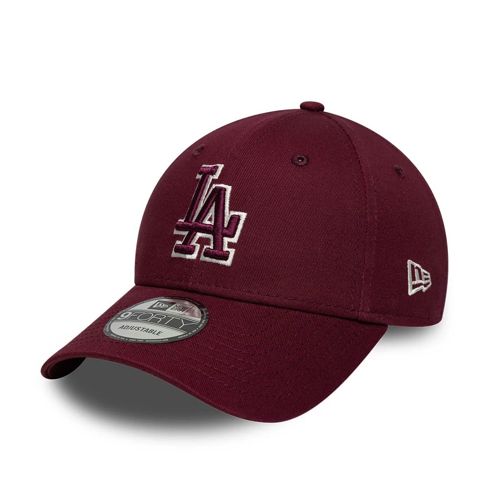 NEW ERA CAP 9FORTY LA Dodgers MLB Team Outline Rosso Scuro