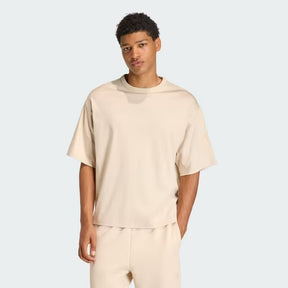 ADIDAS Completino In Cotone Con Stampa In Rilierbo Su Spalla Beige