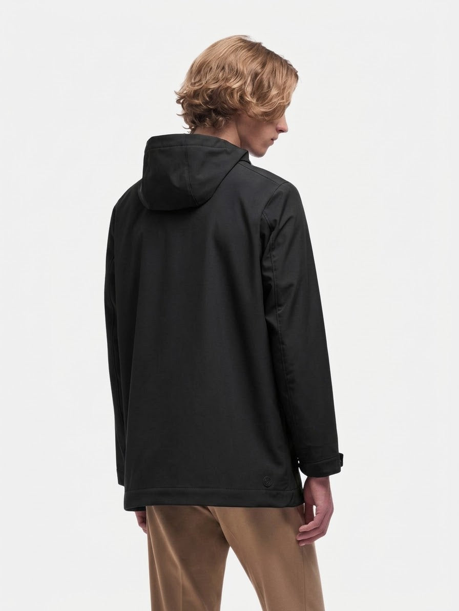COLMAR Giubbotto Lungo In Tessuto Stretch Con Cappuccio Nero 26/27