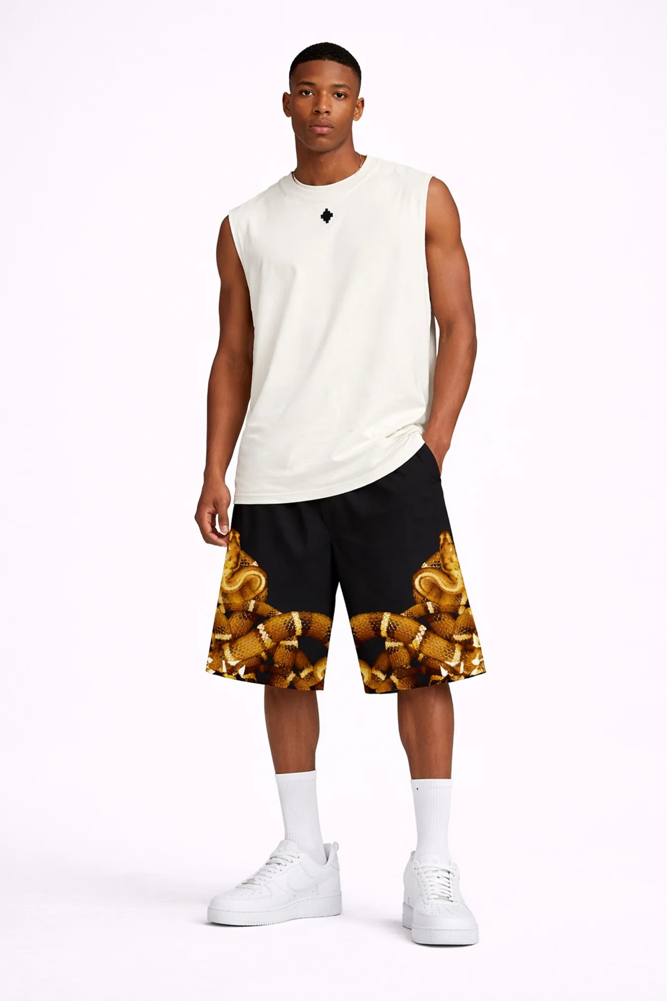 COUNTY OF MILAN Marcelo Burlon Canotta Stampa Retro Beige