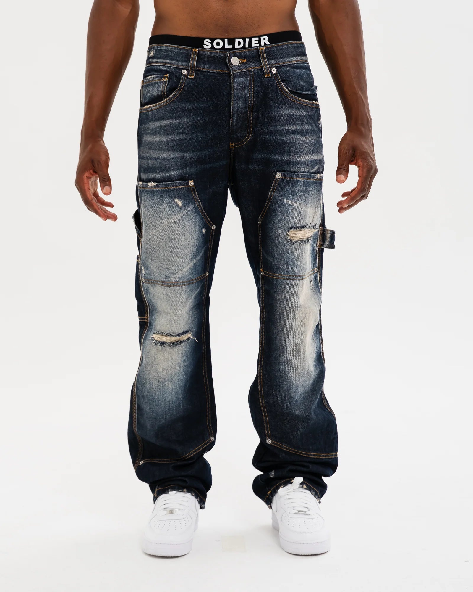 SOLDIER Jeans Baggy Carpenter Made in Italy Blu