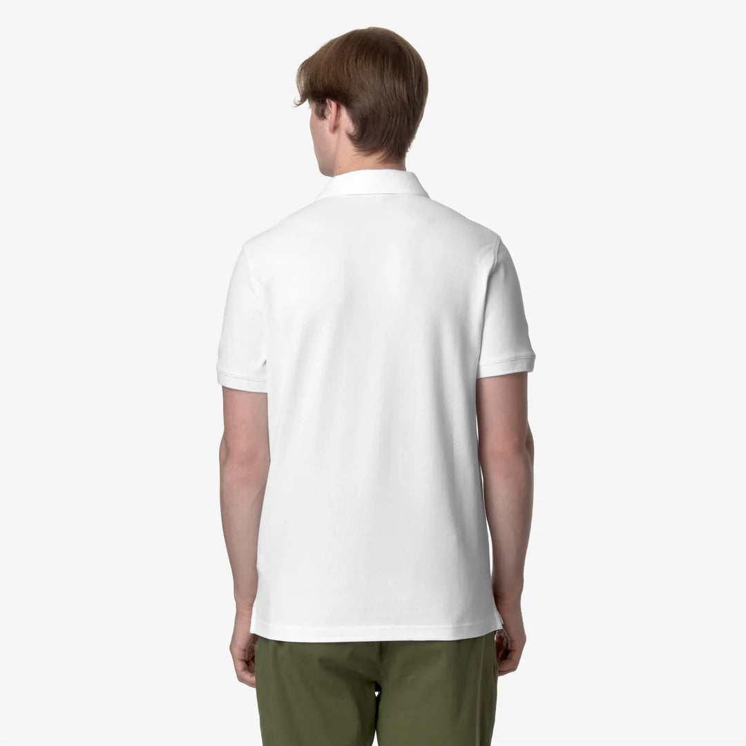 K-WAY Polo Amede Pique Logo Tono Su Tono Bianca