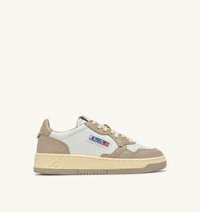 AUTRY Medialist In Pelle Bicolor Beige/Bianco