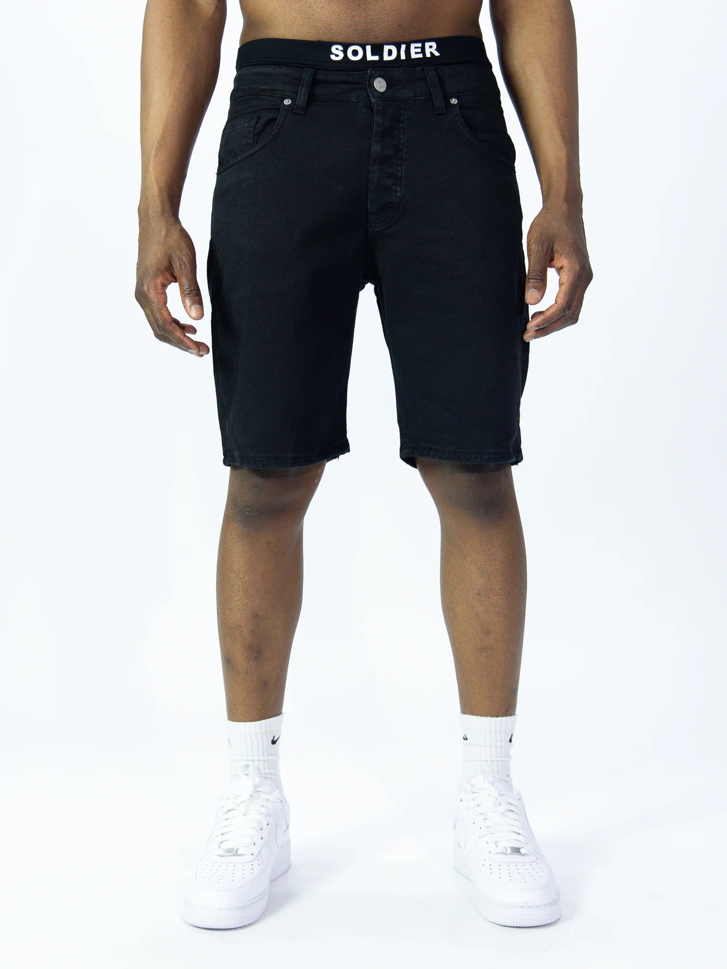 SOLDIER Bermuda Jeans Nero