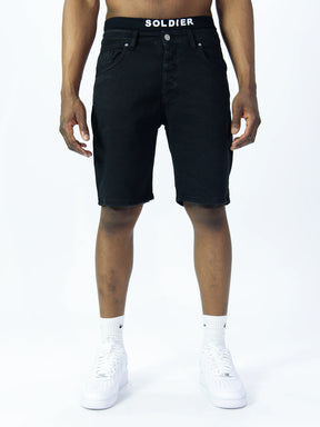 SOLDIER Bermuda Jeans Nero