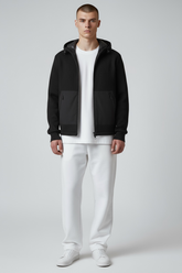 TREZ Giubbotto Invernale Bomber a Costine Con Cappuccio Nero