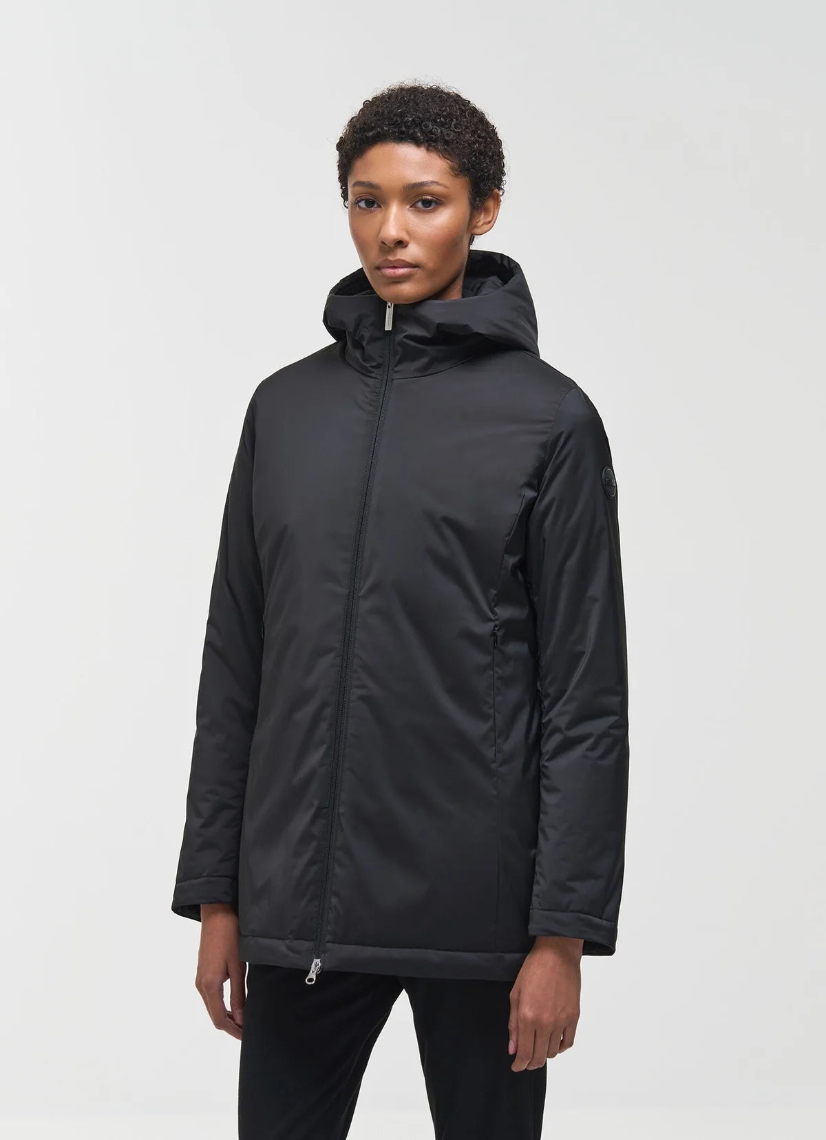 COLMAR Giacca Donna Lunga Impermeabile Con Cappuccio Nero 26/27