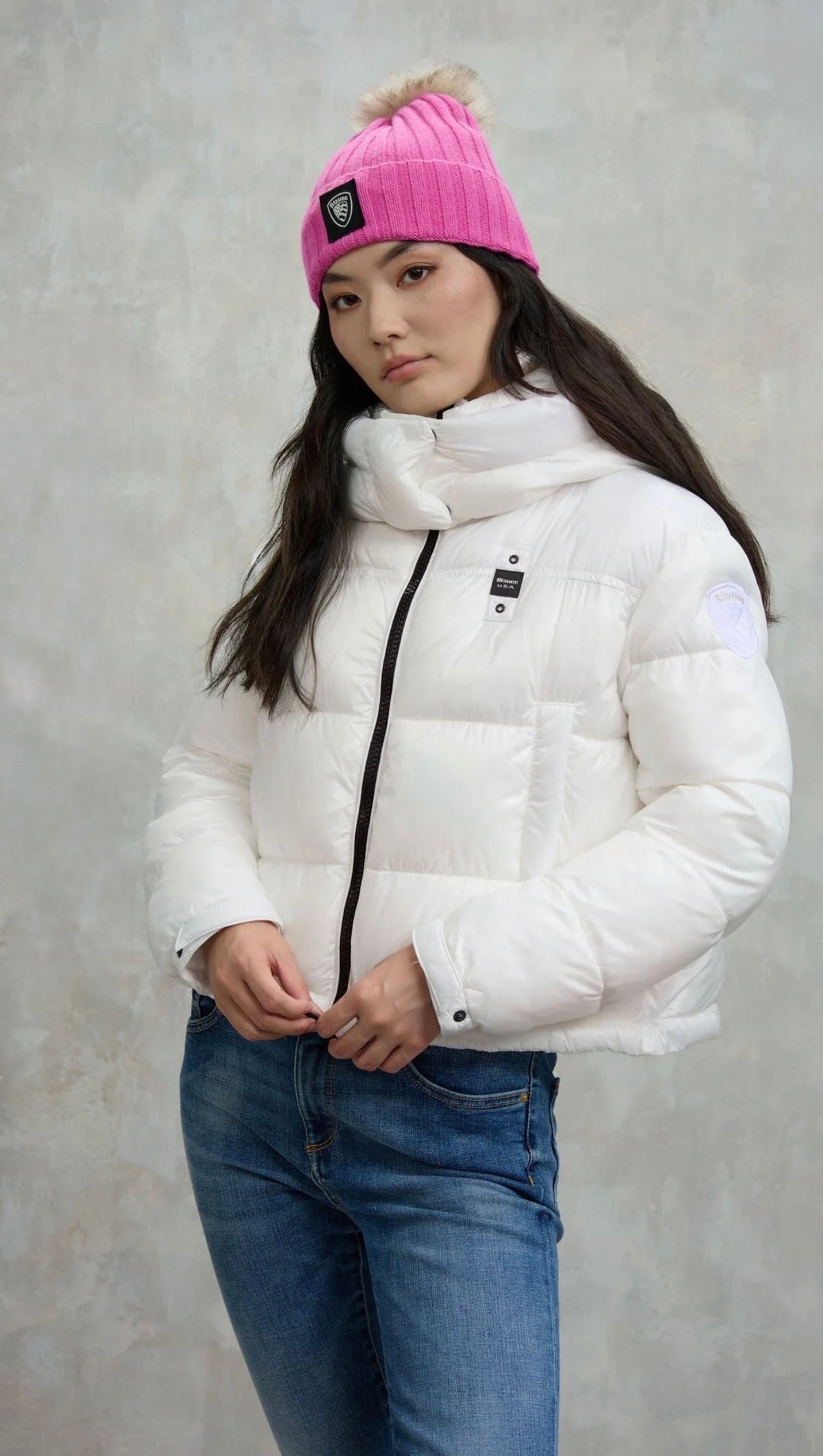 BLAUER Giubbotto Cropped ovattato donna Bianco