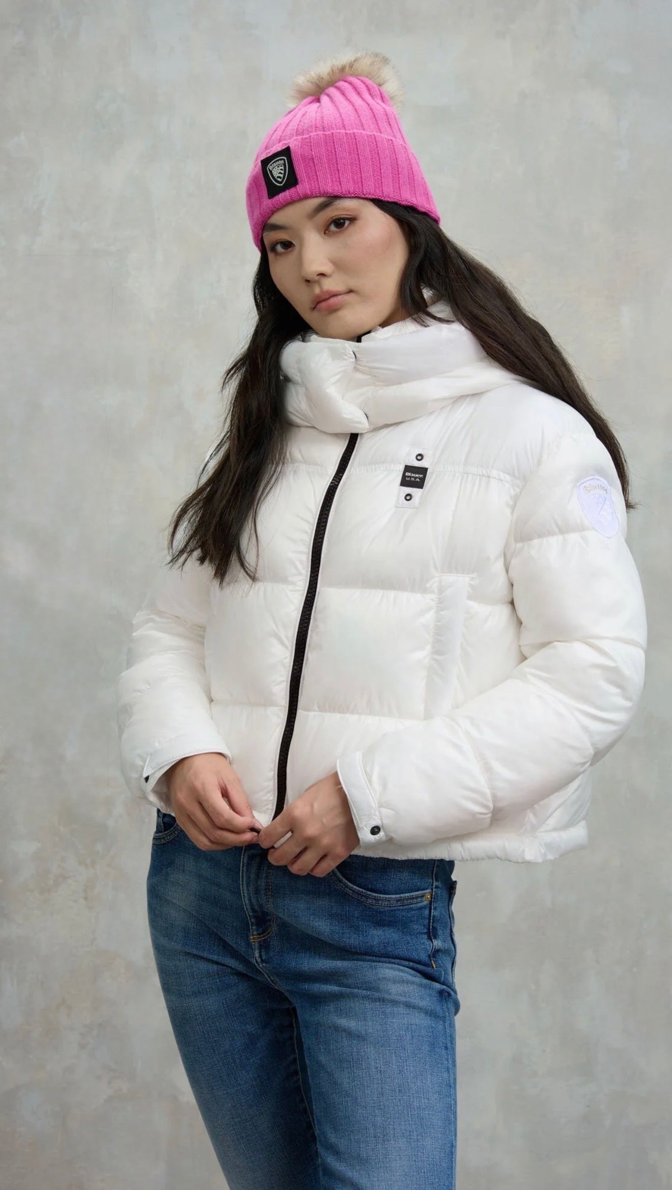 BLAUER Giubbotto Cropped ovattato donna Bianco