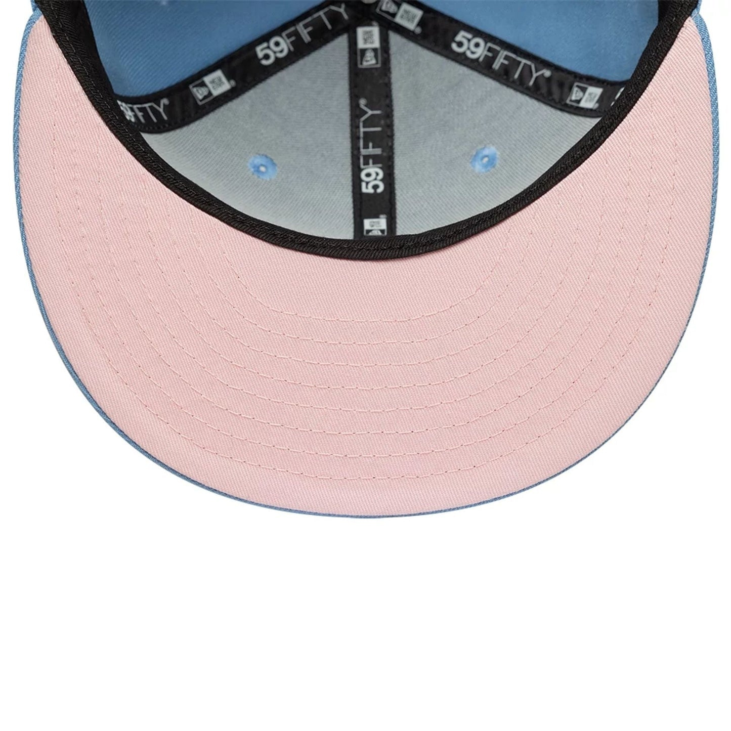 NEW ERA Cappello 59Fifty New York Visiera Piatta Con Dettagli Ricamati Azzurro/Rosa