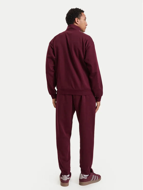 ADIDAS Tuta Felpata Con Zip Senza Cappuccio 3 Stripes Essential Bordeux/Bianca 2026/2027