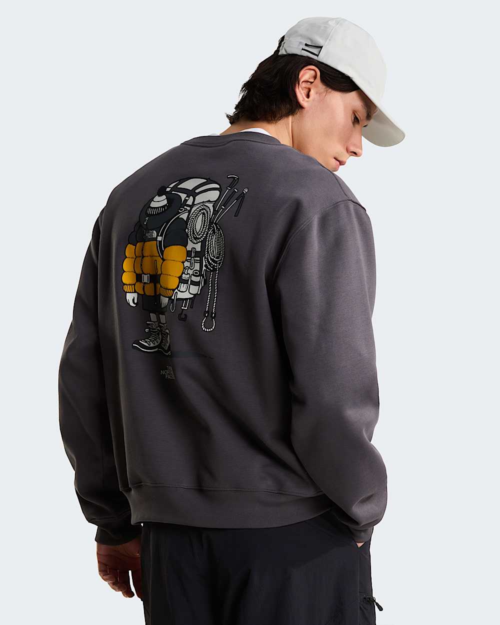 THE NORTH FACE Felpa Girocollo Con Grafica Frontale e Sul Retro Nera/Gialla 26/27