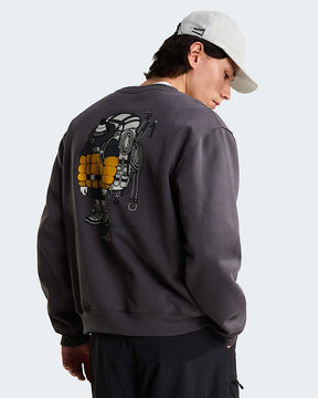 THE NORTH FACE Felpa Girocollo Con Grafica Frontale e Sul Retro Nera/Gialla 26/27