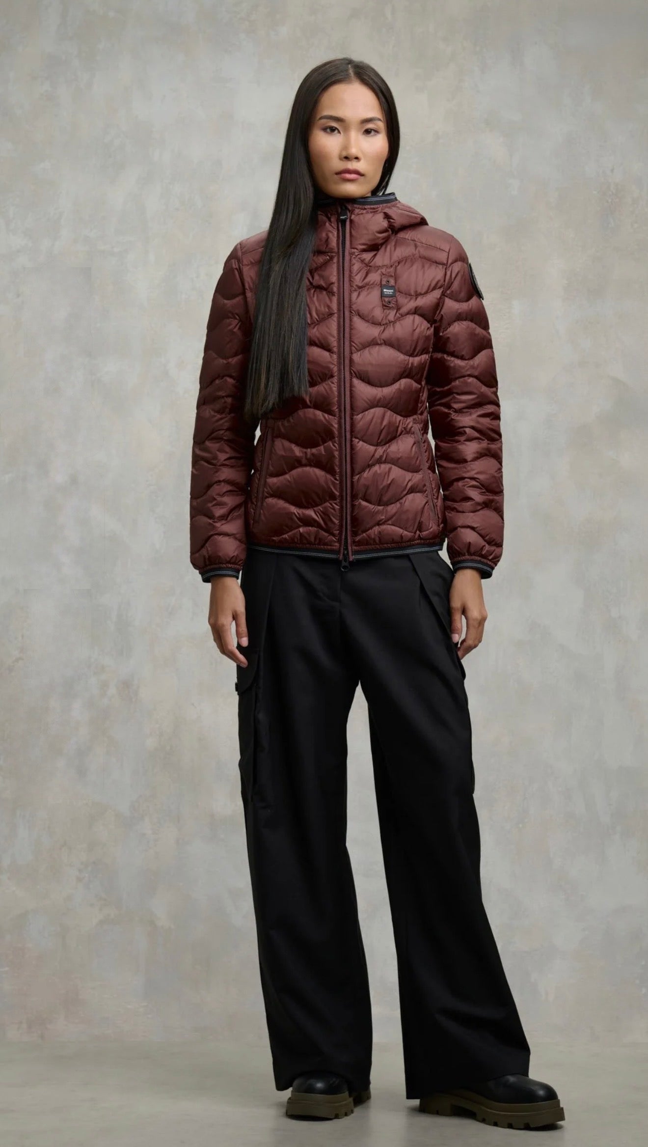 BLAUER Giubbotto Donna Piumino Ondulato Bordeaux