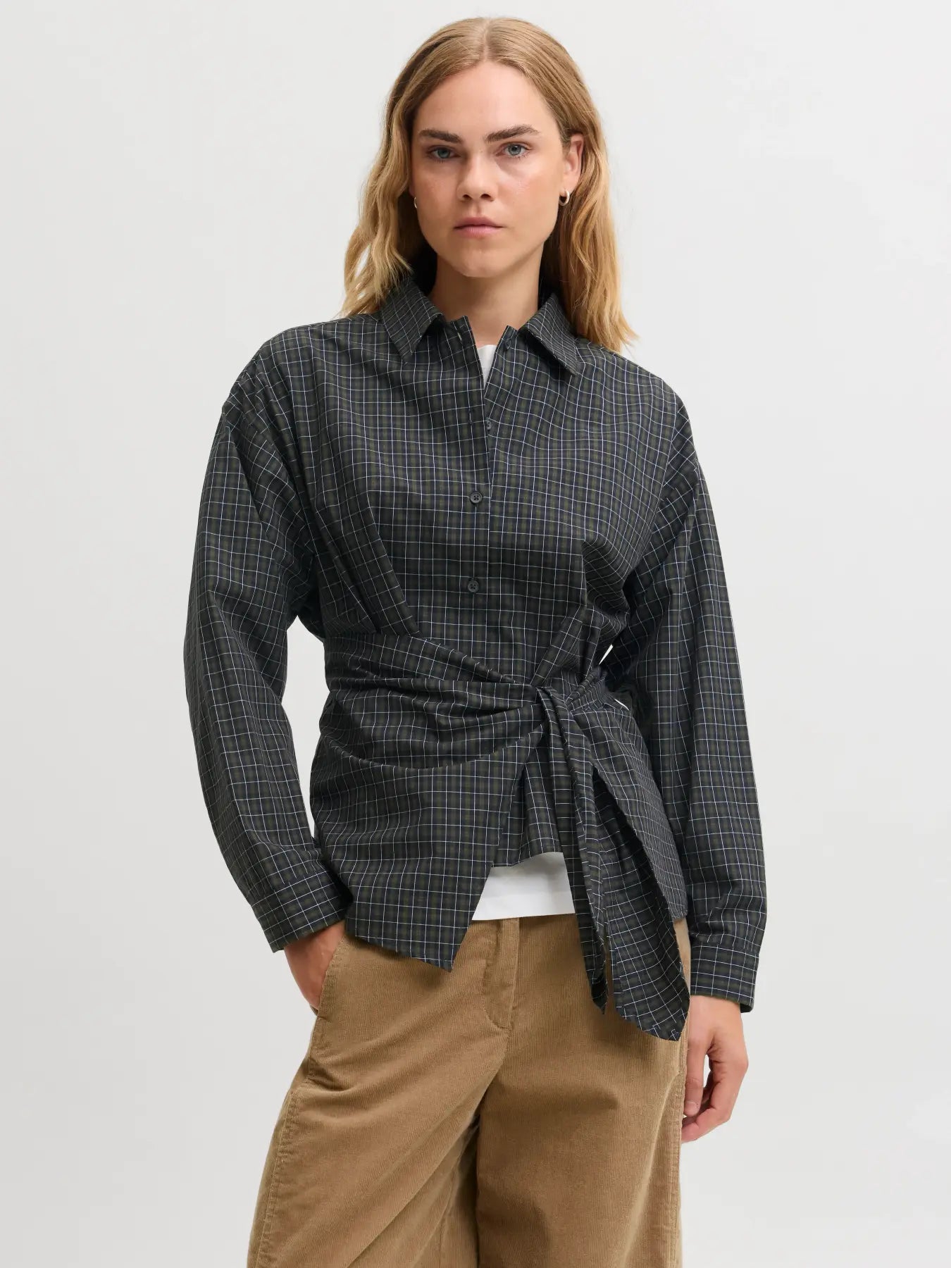 JJXX JXVIOLA Popin Camicia A Quadri Blu Donna AW26