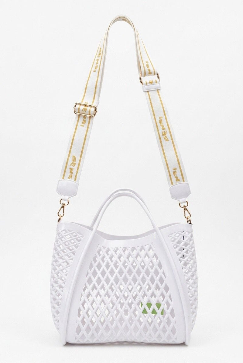 SENSI SANTORINI BAG Borsa con Tracolla Rimovibile Bianca