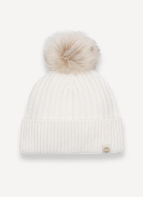 COLMAR Berretto Donna Con Pon Pon Bianco