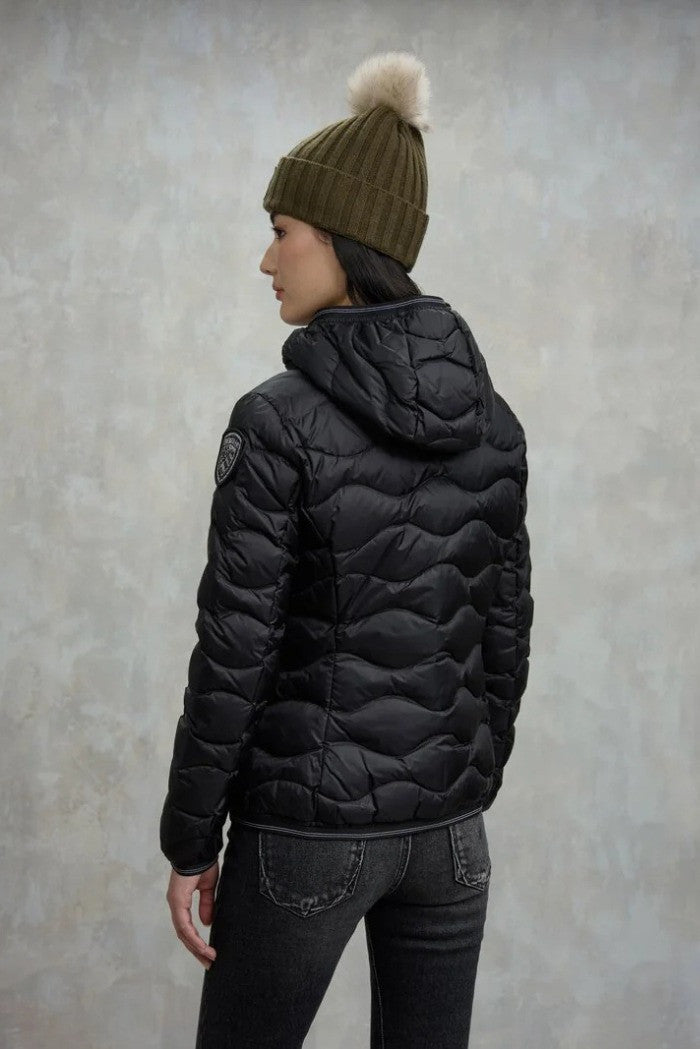BLAUER Giubbotto Donna Piumino Invernale Ondulato Nero
