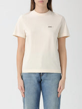 JACQUEMUS T-Shirt Donna In Cotone Con Logo In Rilievo Beige