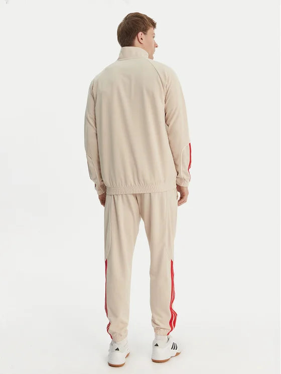 Adidas Adidas Tuta Completa Acetata Performance Uomo Beige Rossa - foto 2 - Tommaseo Clothing