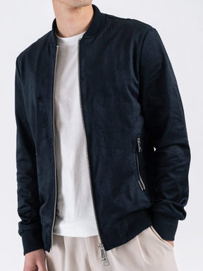 GIANNI LUPO Jacket In Renna Collo Alla Coreana Blu