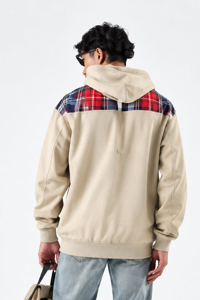 COUNTY OF MILAN Felpa Con Cappuccio Marcelo Burlon Beige Con Ali Rosse
