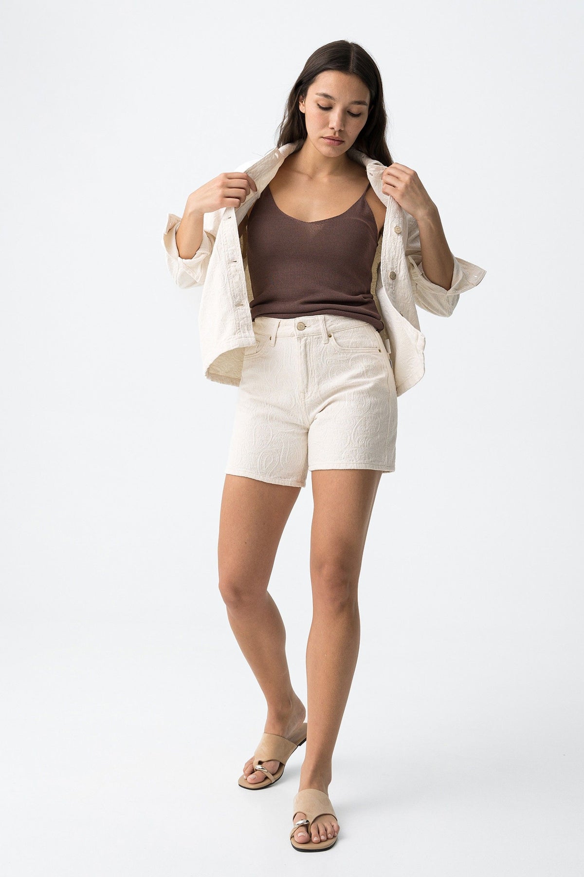 TIFFOSI LANA_42 PANTALONCINO BEIGE DONNA SS26