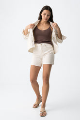 TIFFOSI LANA_42 PANTALONCINO BEIGE DONNA SS26