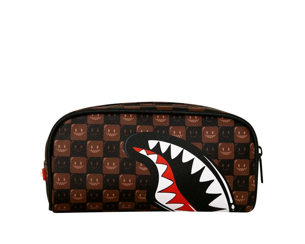 SPRAYGROUND Pochette/Astuccio Sharks In Paris Wtf Bubble Brown Check Pouch Marrone