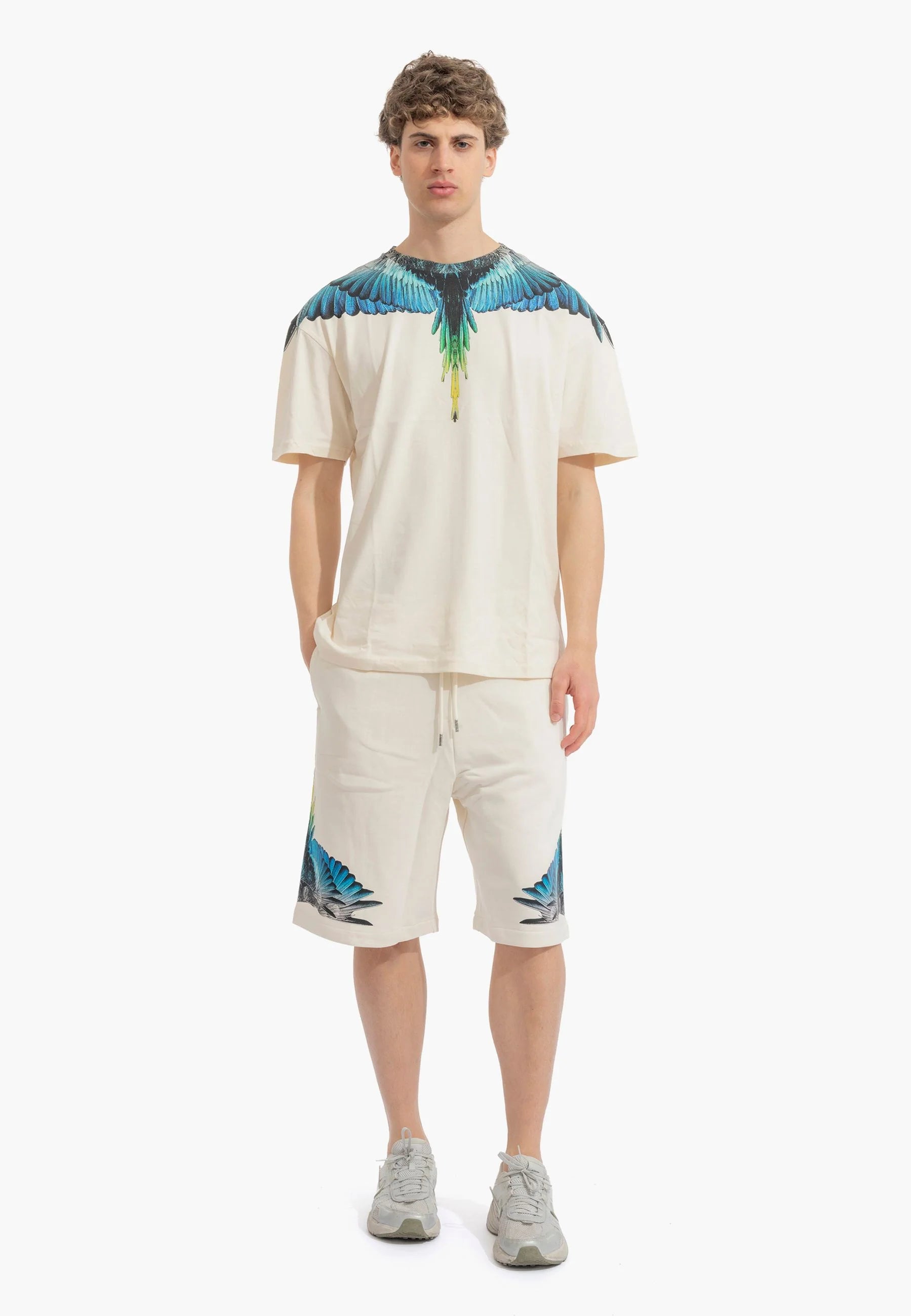 COUNTY OF MILAN Completino Marcelo Burlon T-Shirt e Pantaloncino Ali Blu