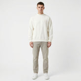 SOLDIER Felpa Girocollo Con Scritta Retro Ricamata Bianco
