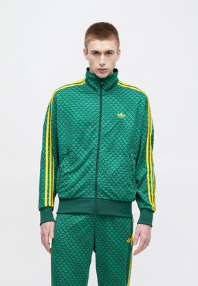 Adidas Tuta Completa Monogram con Zip Uomo Verde Giallo