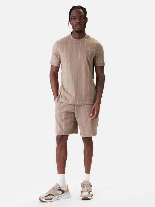EMPORIO ARMANI Completino T-Shirt/Pantaloncino Con Bande Logo Beige