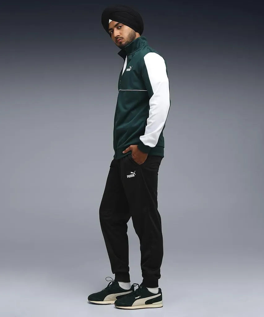 PUMA Tuta Completa Con Zip Acetata Verde/Bianco