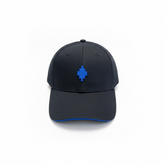 MARCELO BURLON COUNTY OF MILAN Cappello Con Visiera Con Logo Ricamato Nero/Blu Elettrico