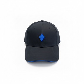 MARCELO BURLON COUNTY OF MILAN Cappello Con Visiera Con Logo Ricamato Nero/Blu Elettrico