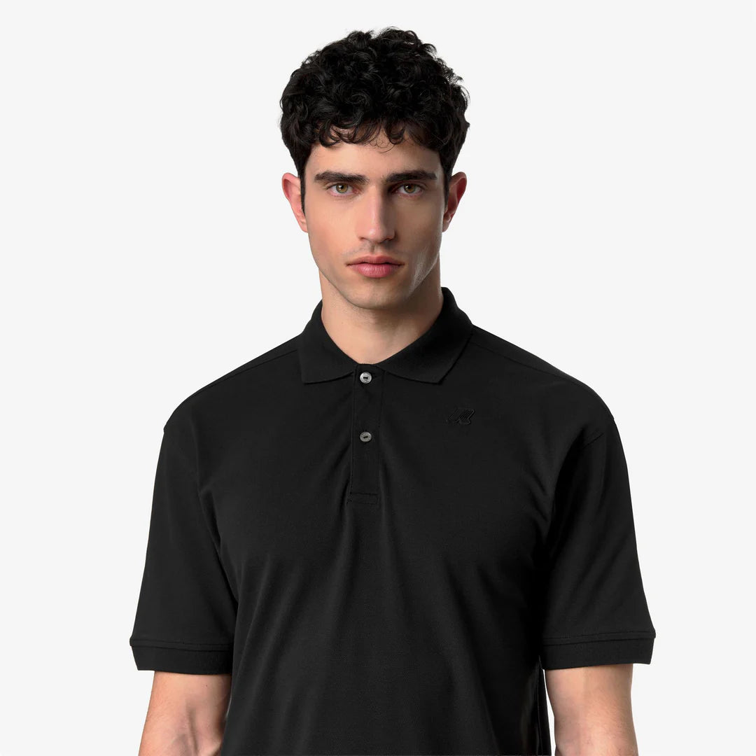 K-WAY Polo Simor Pique Logo Tono Su Tono Nera