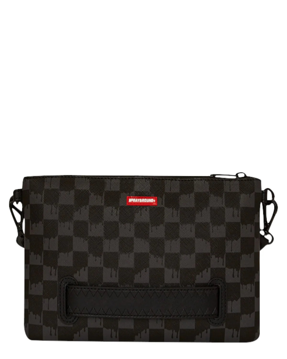 SPRAYGROUND Pochette In Pelle Dripping Sharks In Paris Crossover Clutch Nero