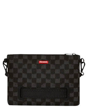 SPRAYGROUND Pochette In Pelle Dripping Sharks In Paris Crossover Clutch Nero