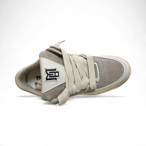 BRIAN MILLS Sneakers in Pelle e Camoscio Made in Italy Mod. Beige