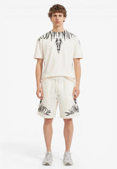COUNTY OF MILAN Completino Marcelo Burlon T-Shirt e Pantaloncino Bianco Stampa Logo Nero